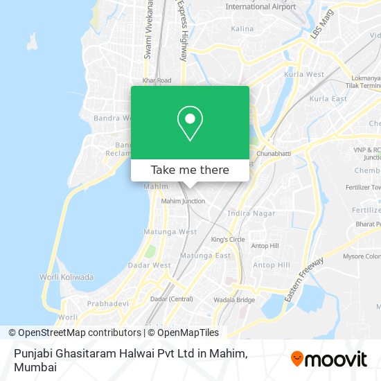 Punjabi Ghasitaram Halwai Pvt Ltd in Mahim map