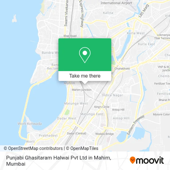 Punjabi Ghasitaram Halwai Pvt Ltd in Mahim map
