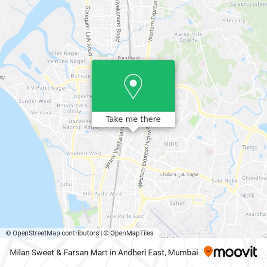 Milan Sweet & Farsan Mart in Andheri East map