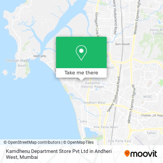 Kamdhenu Department Store Pvt Ltd in Andheri West map