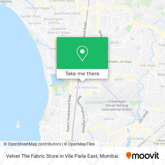 Velvet The Fabric Store in Vile Parle East map