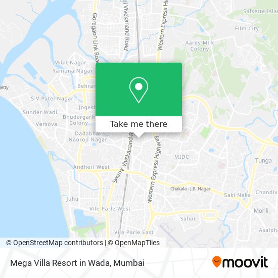Mega Villa Resort in Wada map