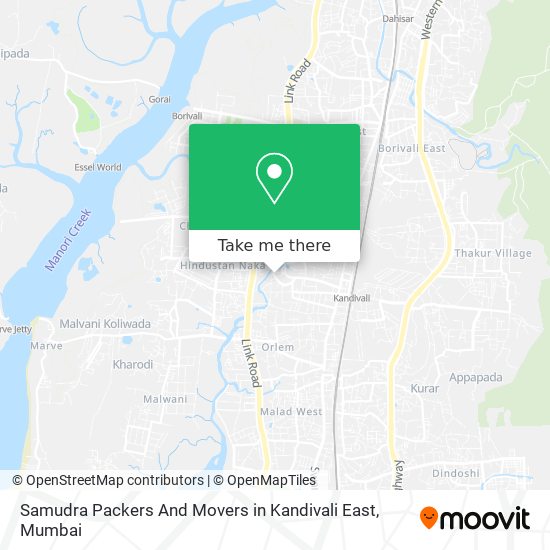 Samudra Packers And Movers in Kandivali East map