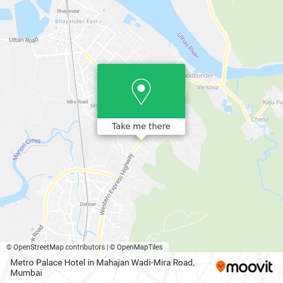 Metro Palace Hotel in Mahajan Wadi-Mira Road map