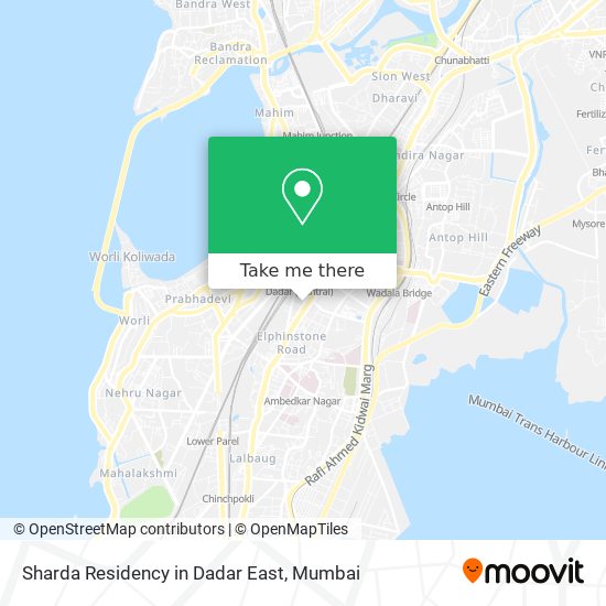 Sharda Residency in Dadar East map