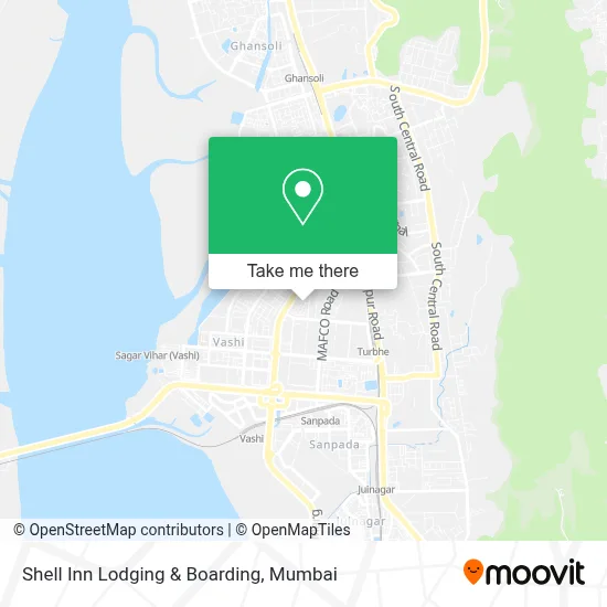 Shell Inn Lodging & Boarding in Vashi map