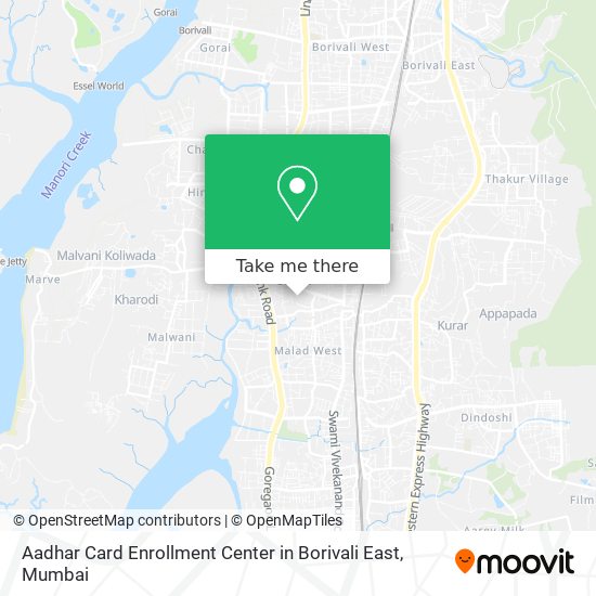 Aadhar Card Enrollment Center in Borivali East map