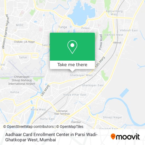 Aadhaar Card Enrollment Center in Parsi Wadi-Ghatkopar West map