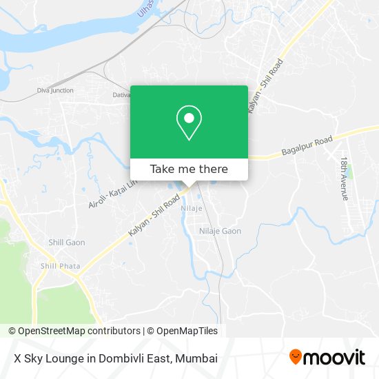 X Sky Lounge in Dombivli East map