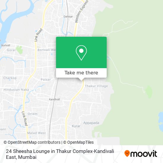 24 Sheesha Lounge in Thakur Complex-Kandivali East map