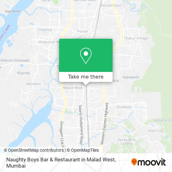 Naughty Boys Bar & Restaurant in Malad West map