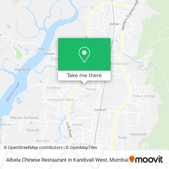 Albela Chinese Restaurant in Kandivali West map