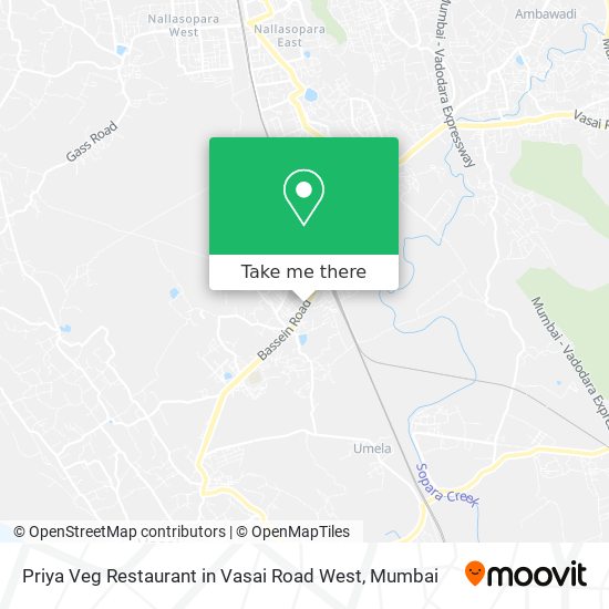Priya Veg Restaurant in Vasai Road West map