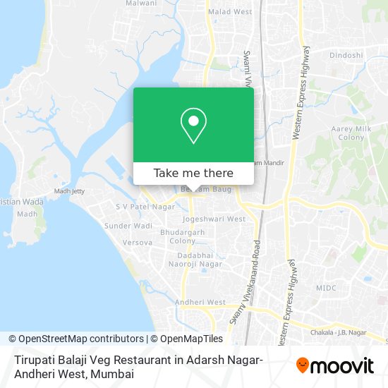 Tirupati Balaji Veg Restaurant in Adarsh Nagar-Andheri West map