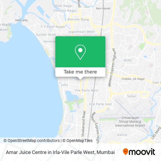Amar Juice Centre in Irla-Vile Parle West map