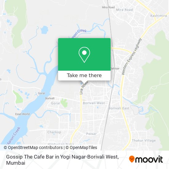 Gossip The Cafe Bar in Yogi Nagar-Borivali West map