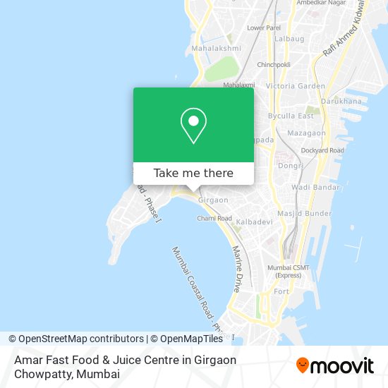 Amar Fast Food & Juice Centre in Girgaon Chowpatty map