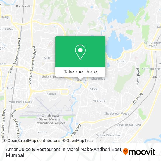 Amar Juice & Restaurant in Marol Naka-Andheri East map