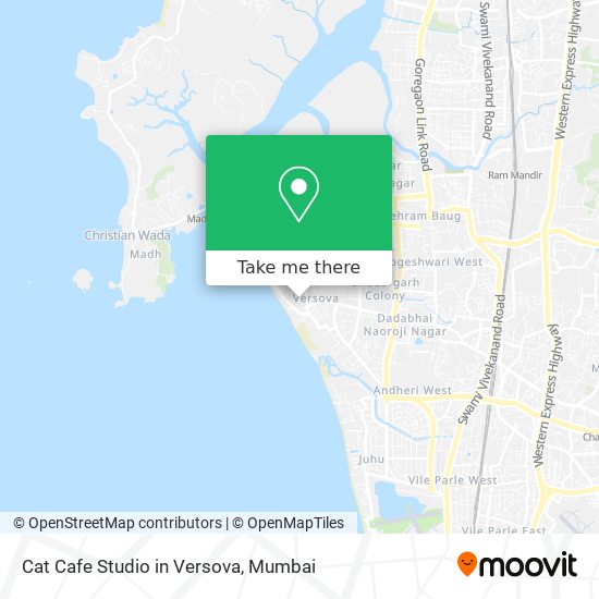 Cat Cafe Studio in Versova map
