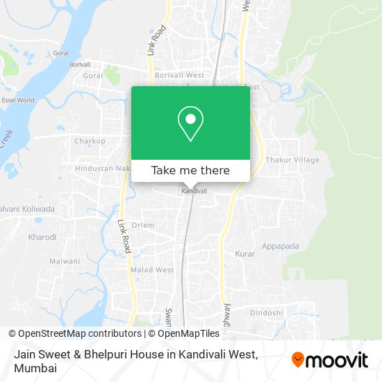Jain Sweet & Bhelpuri House in Kandivali West map