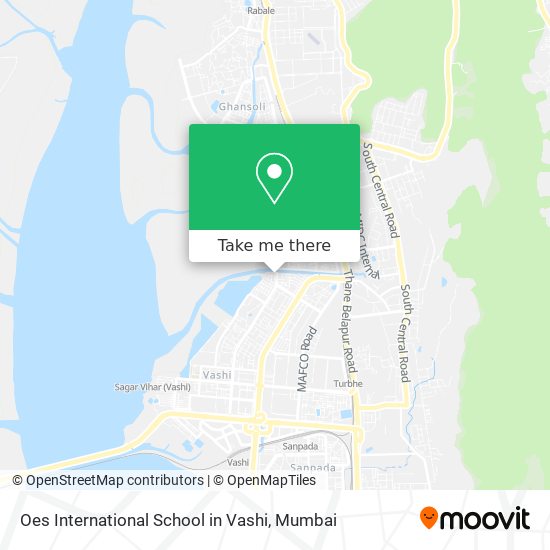 Oes International School in Vashi map