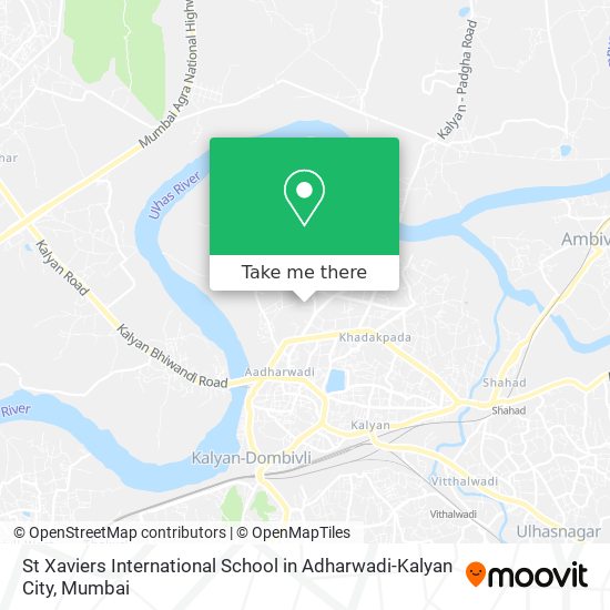 St Xaviers International School in Adharwadi-Kalyan City map
