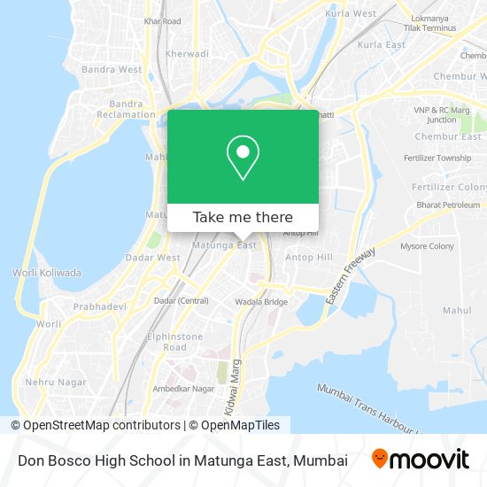 Don Bosco High School in Matunga East map