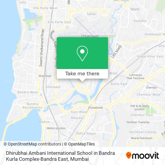 Dhirubhai Ambani International School in Bandra Kurla Complex-Bandra East map