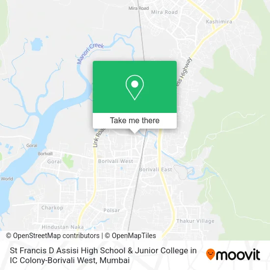 St Francis D Assisi High School & Junior College in IC Colony-Borivali West map