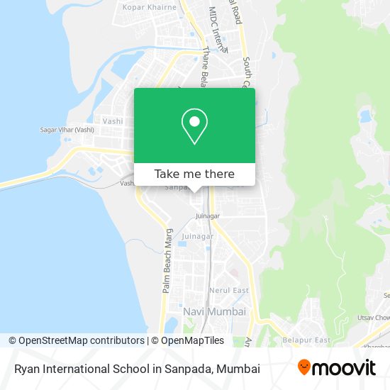 Ryan International School in Sanpada map