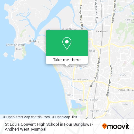 St Louis Convent High School in Four Bunglows-Andheri West map