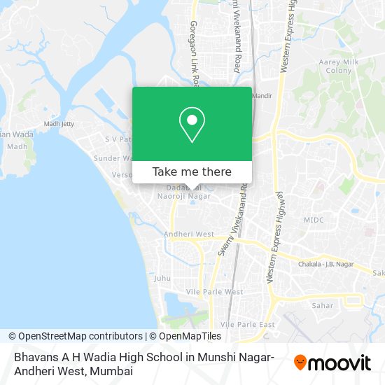 Bhavans A H Wadia High School in Munshi Nagar-Andheri West map