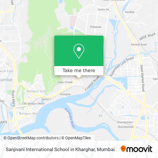 Sanjivani International School in Kharghar map