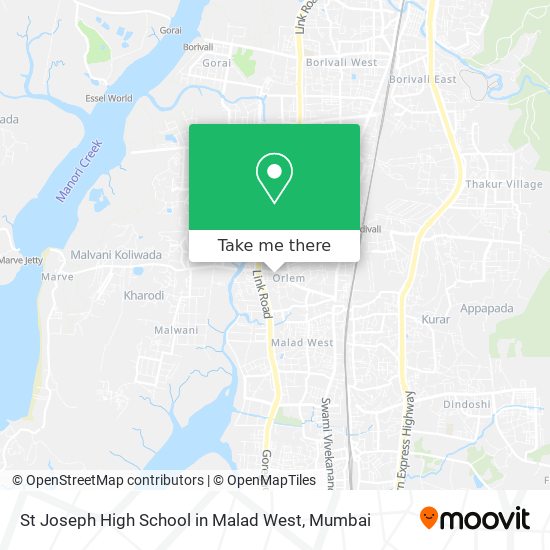 St Joseph High School in Malad West map