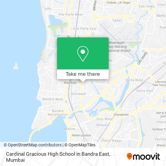 Cardinal Gracious High School in Bandra East map