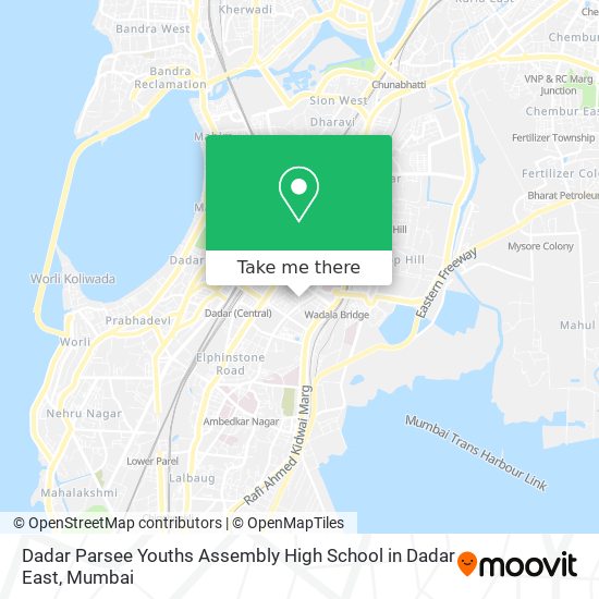 Dadar Parsee Youths Assembly High School in Dadar East map