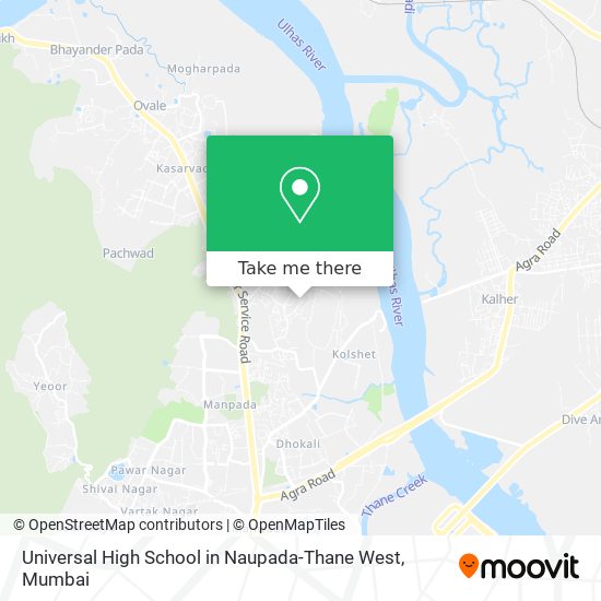 Universal High School in Naupada-Thane West map