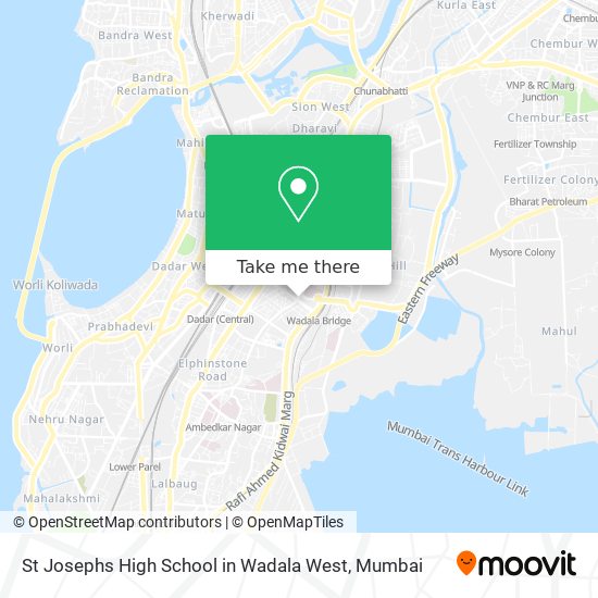 St Josephs High School in Wadala West map