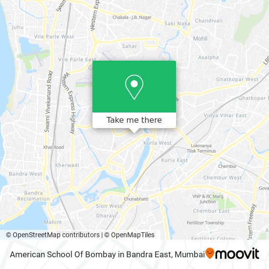 American School Of Bombay in Bandra East map