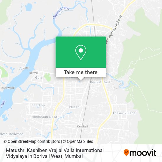 Matushri Kashiben Vrajlal Valia International Vidyalaya in Borivali West map