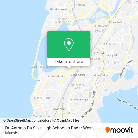 Dr. Antonio Da Silva High School in Dadar West map