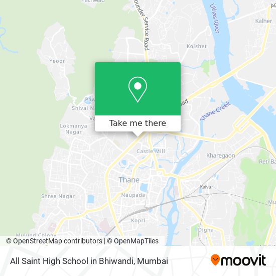 All Saint High School in Bhiwandi map