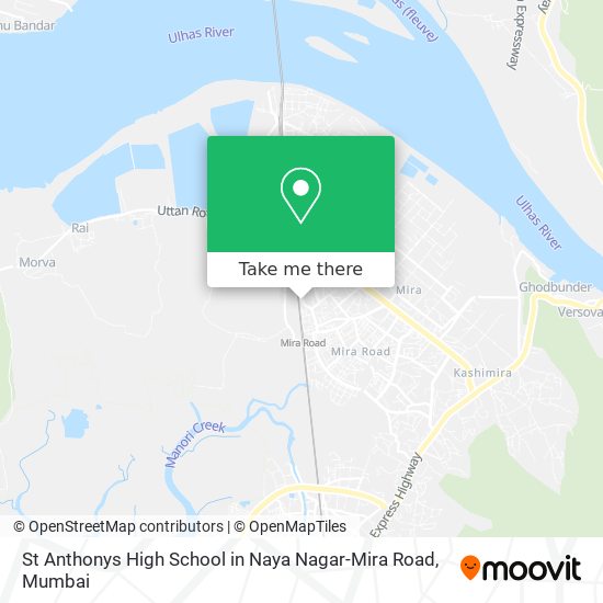 St Anthonys High School in Naya Nagar-Mira Road map