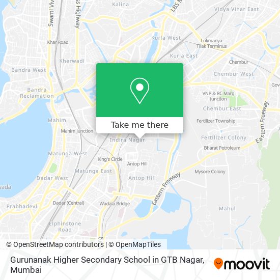 Gurunanak Higher Secondary School in GTB Nagar map