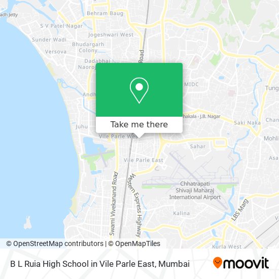 B L Ruia High School in Vile Parle East map