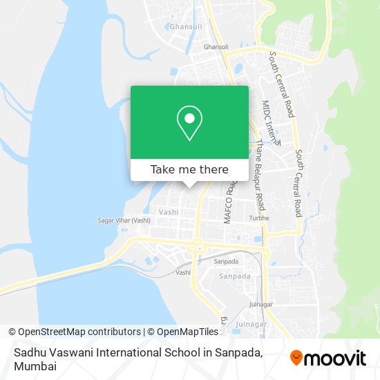 Sadhu Vaswani International School in Sanpada map