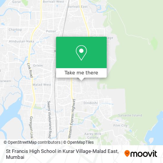 St Francis High School in Kurar Village-Malad East map