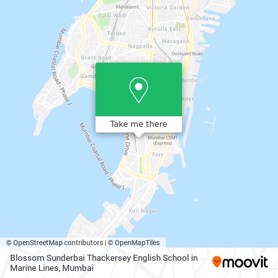 Blossom Sunderbai Thackersey English School in Marine Lines map