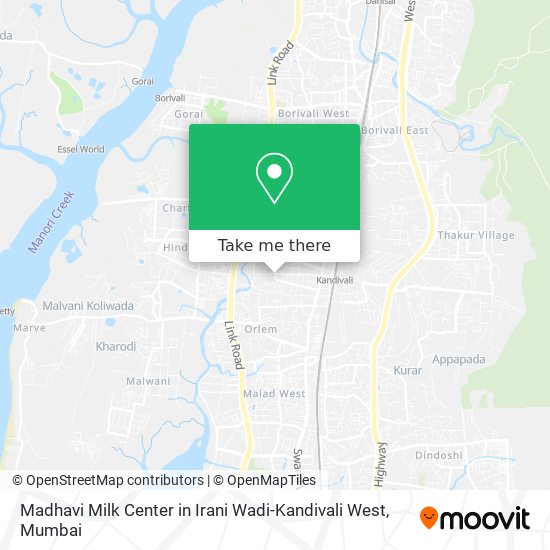 Madhavi Milk Center in Irani Wadi-Kandivali West map