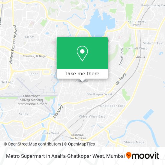 Metro Supermart in Asalfa-Ghatkopar West map